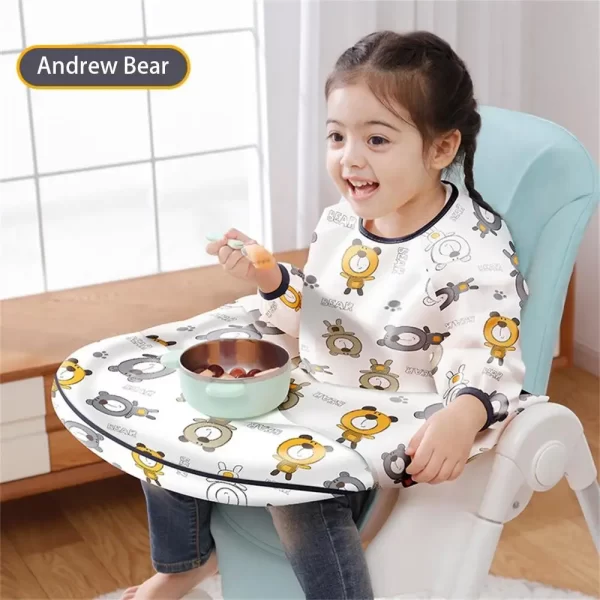 1~5PCS Feeding Bib for Baby Boys 6-36Month Waterproof Bib Apron Smock with Table Cover Infant Mess Free Full Coverage Bib - Image 3
