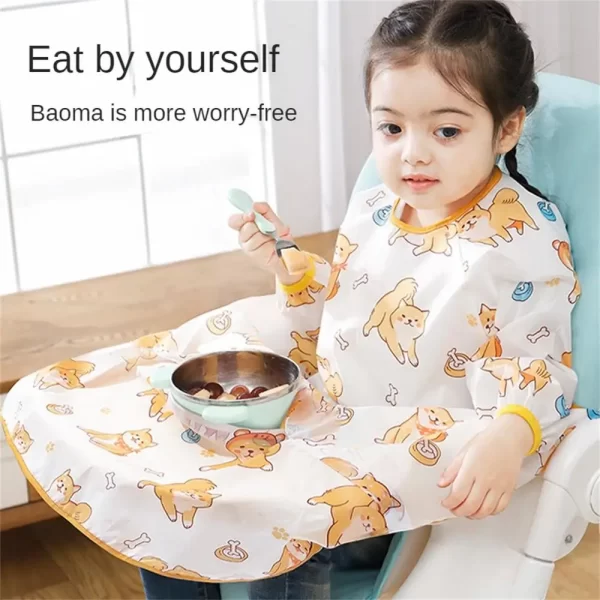 1~5PCS Feeding Bib for Baby Boys 6-36Month Waterproof Bib Apron Smock with Table Cover Infant Mess Free Full Coverage Bib - Image 5