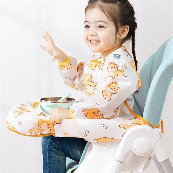 1~5PCS Feeding Bib for Baby Boys 6-36Month Waterproof Bib Apron Smock with Table Cover Infant Mess Free Full Coverage Bib