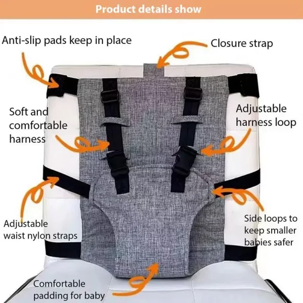 Adjustable Kids Feeding Safety Protection Guard Baby Dining Chair Seat Belt Car Seat Safety Harness Stop Babies Slipping Falling - Image 5