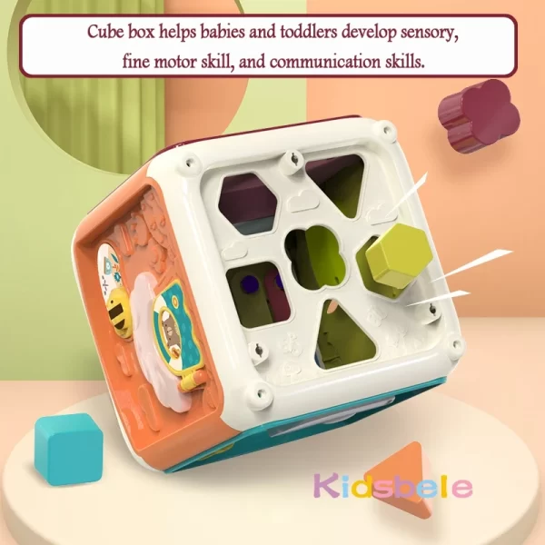 Baby Activity Cube Toddler Toys 7 in 1 Educational Shape Sorter Musical Toy Bead Maze Counting Discovery Toys For Kids Learning - Image 4