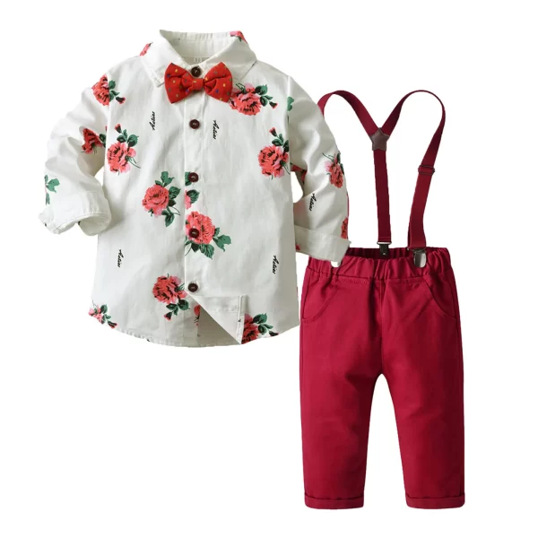 Baby Suspenders And Bow Tie Set Toddler Boy Clothes Baby Boy Clothes Baby Floral Shirt 4 Month Baby Clothes Color Track