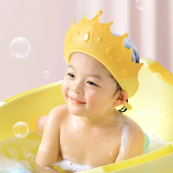 Baby Swim Shower Cap Bath Shampoo Adjustable Eye Protection Head Water Cover Baby Care Wash Hair Shower Cap For 0-6 Years Kids - Image 2