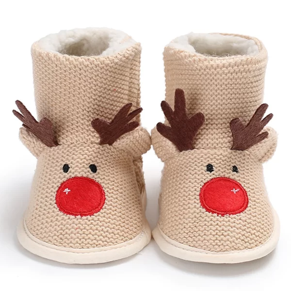 Citgeett Winter Infant Baby Boys Girls Snow Boots Christmas Cartoon Boots Warm Baby First Walker Shoes