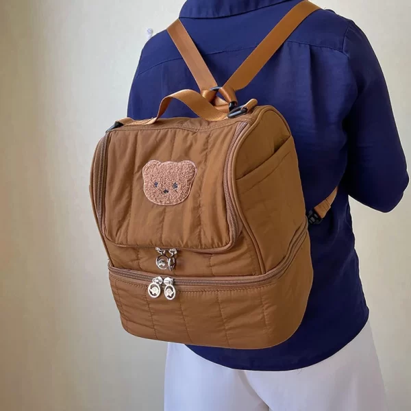 Korea Style Portable Mommy Backpack Storage Maternity Diaper Bag Nappy Organizer Milk Bottle Insulated Bag for Nursery Baby Care - Image 2