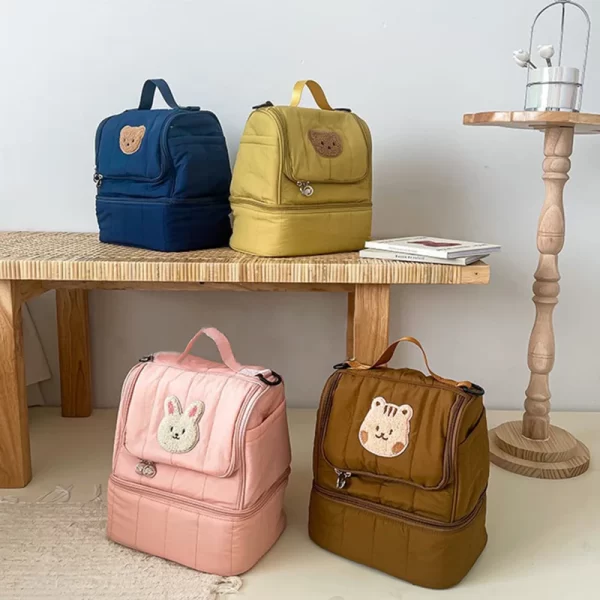 Korea Style Portable Mommy Backpack Storage Maternity Diaper Bag Nappy Organizer Milk Bottle Insulated Bag for Nursery Baby Care - Image 3