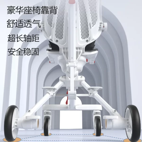 Stroller Children's Cart Lay Flat Prams Portable Travel Baby Carriage Luxury High Landscape Baby Seat Rotation Commutation - Image 2