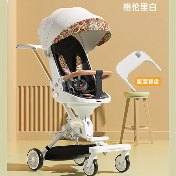 Stroller Children's Cart Lay Flat Prams Portable Travel Baby Carriage Luxury High Landscape Baby Seat Rotation Commutation - Image 4