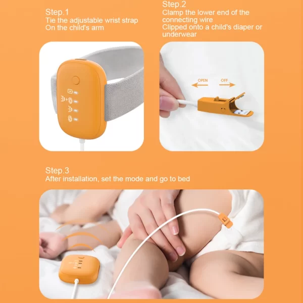 Wired Baby Bedwetting Alarm Pee Alarm for Boys Grils Kids Potty Training Elder Care 3 Alarm Modes Magnetic Suction/Clip-on - Image 3