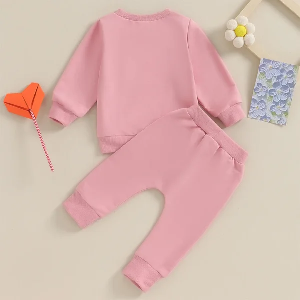 2023-10-23 Lioraitiin 3M-3Y Newborn Baby Girl Outfits Sweatshirt Pants 2pcs Set Infant Winter Clothes Toddler Sweatsuit Suit - Image 2