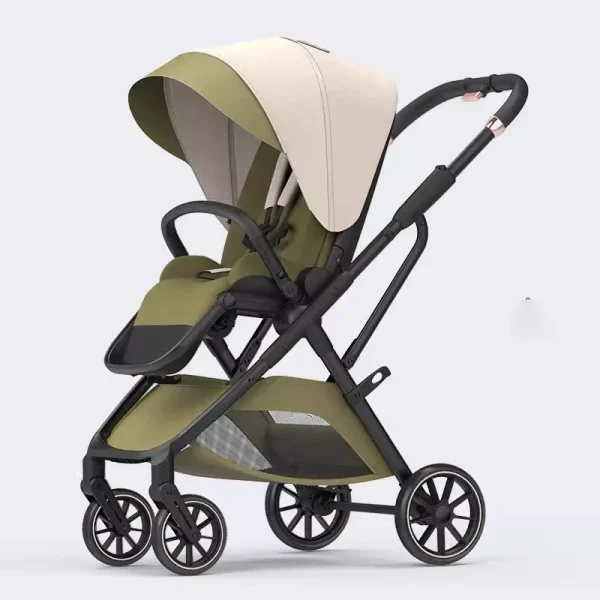 2024 New Arrival High View Portable Baby Stroller Ergonomics Seat Bassinet for Newborn One Hand to Recline Pram - Image 3