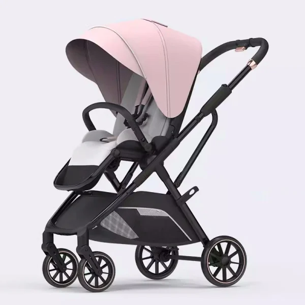 2024 New Arrival High View Portable Baby Stroller Ergonomics Seat Bassinet for Newborn One Hand to Recline Pram - Image 4