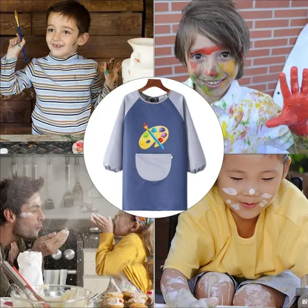 Cartoon Baby Bibs Waterproof Long Sleeve Apron Feeding Smock Bib Kids Apron Painting Drawing Coat For Children Birthday Gift - Image 5