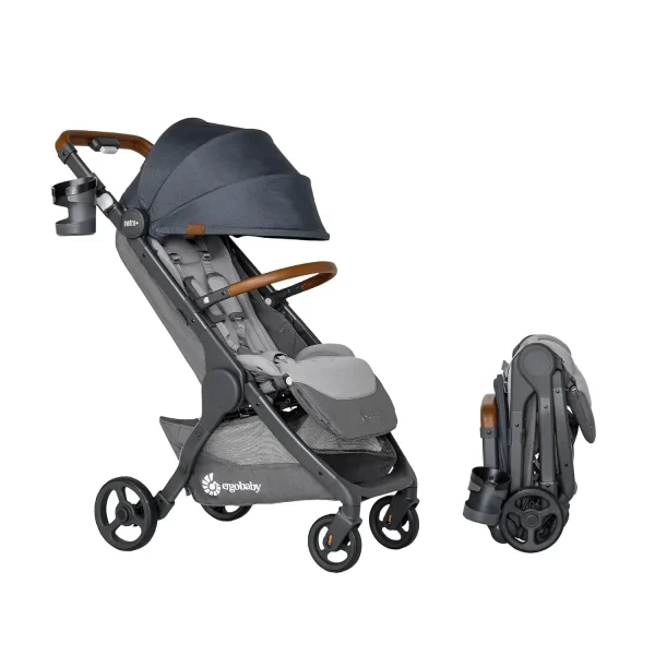 Ergobaby Metro+ Deluxe Compact Baby Stroller, Lightweight Umbrella Stroller Folds Down for Overhead Airplane Storage