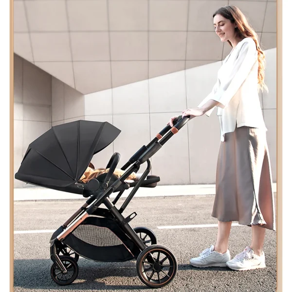 2024 New Arrival High View Portable Baby Stroller Ergonomics Seat Bassinet for Newborn One Hand to Recline Pram - Image 6