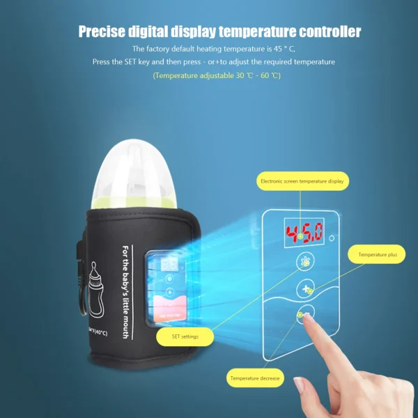 Smart Baby Bottle Holder Constant Temperature Baby Feeding Bottle Warmer Safety Infant Bottle Feeding Warmers for Travel Carrier - Image 3