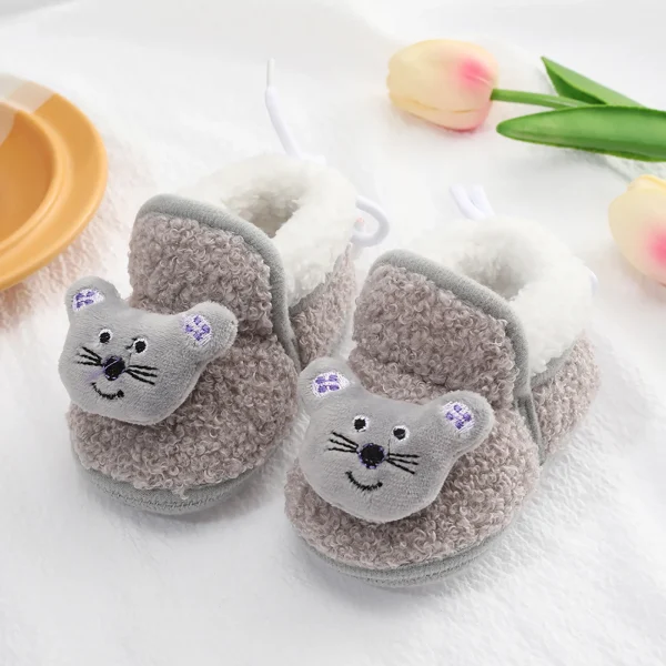 Spearmint Baby Shoes Baby Girls Boys Warm Shoes Soft Booties Snow Comfortable Boot Infant Toddler White Sneakers 9 12 Months - Image 5