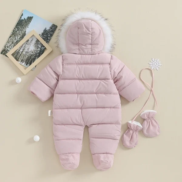 Citgeett Winter Infant Baby Boys Girls Coat Romper Warm Outwear Hooded Puffer Jacket Footie Jumpsuit Fall Clothes - Image 5