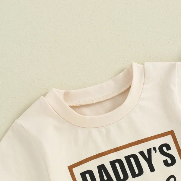 2024-02-01 Lioraitiin Toddler Baby Boy Summer Clothes Daddy s Little Buddy Short Sleeve Shirt Top and Shorts Set 2PCS Outfit - Image 3