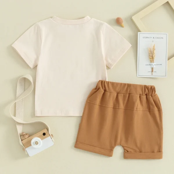 2024-02-01 Lioraitiin Toddler Baby Boy Summer Clothes Daddy s Little Buddy Short Sleeve Shirt Top and Shorts Set 2PCS Outfit - Image 5