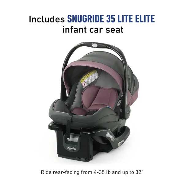 Travel System, Includes Baby Stroller w/ Height Adjustable Reversible Seat, Lightweight Aluminum Frame & 35 Infant Car Seat, - Image 4