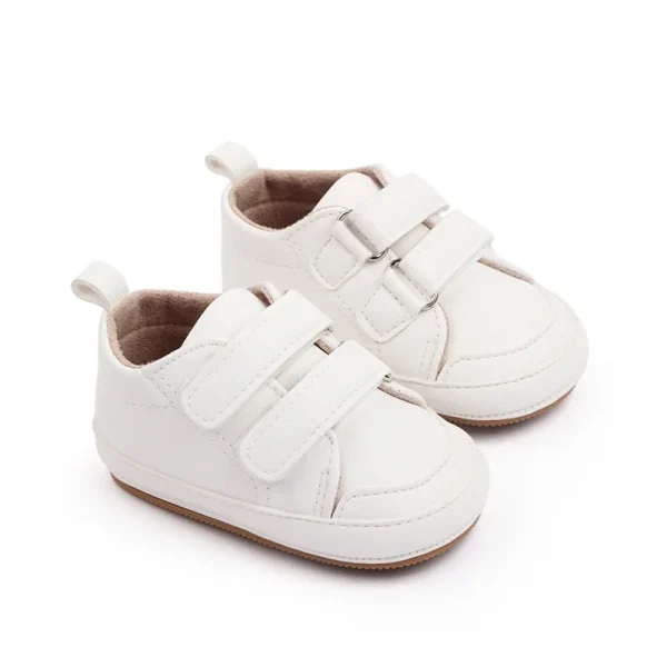 2023-06-04 Lioraitiin 0-18M Baby Boys Girls Sneakers Solid PU Leather Anti-Slip Sole Prewalker First Walker Shoes - Image 6