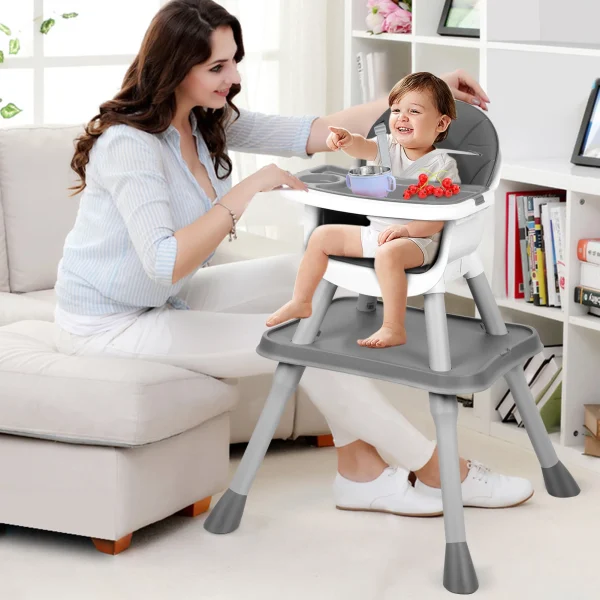 Baby Feeding Chair Solid Baby Dining High Chair Tray For Babe Chair Multifunctional Baby Chaise Enfant 6 In 1 High Chair Babies