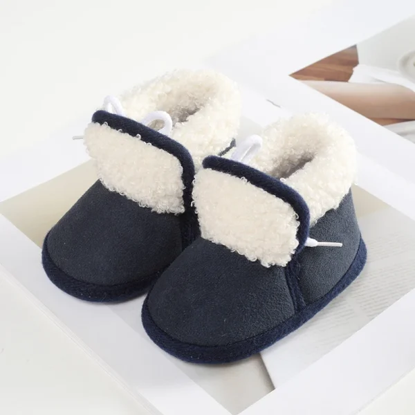 Jlong Winter Newborn Soft Sole First walker Baby Shoes Girl 12-18 months Toddler Fur Warm Snow Boots 0-18 Months - Image 2