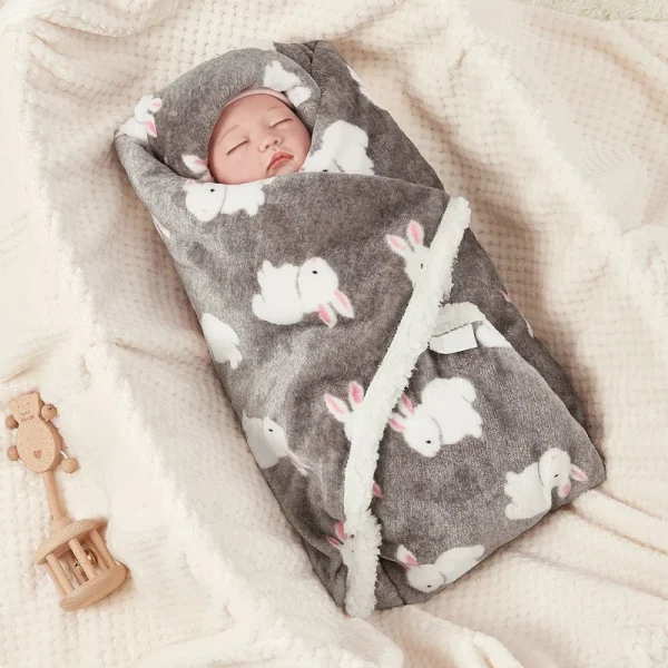 Winter Baby Blanket Fleece Warm Quilt for Newborn Bedding Baby Swaddle Wrap Flannel Lamb Soft Stroller Cover Blanket Manta Bebe - Image 4