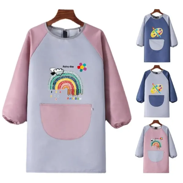 Cartoon Baby Bibs Waterproof Long Sleeve Apron Feeding Smock Bib Kids Apron Painting Drawing Coat For Children Birthday Gift - Image 6