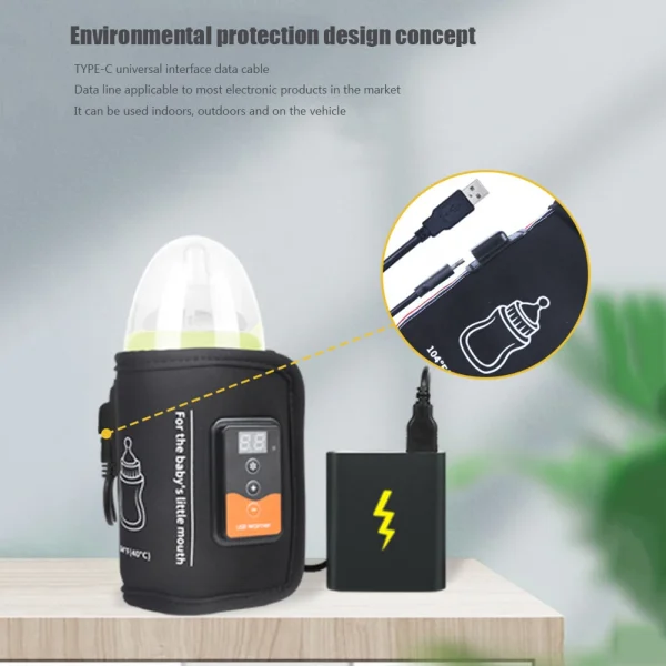 Smart Baby Bottle Holder Constant Temperature Baby Feeding Bottle Warmer Safety Infant Bottle Feeding Warmers for Travel Carrier - Image 4