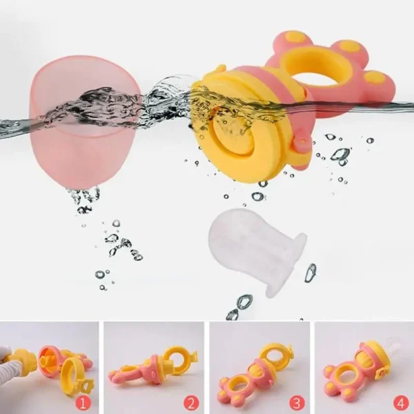 Baby Fruit Food Supplement Pacifier Cartoon Silicone Handle Teether Newborn Pacifier Feeding Supplies For Relieve Discomfort - Image 5