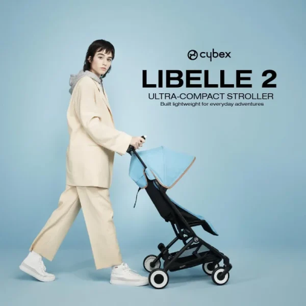 Libelle Lightweight Travel Baby Stroller with Ultra Compact Carry On Fold, Smooth Suspension, and One Hand Adjustable Recline, T - Image 2