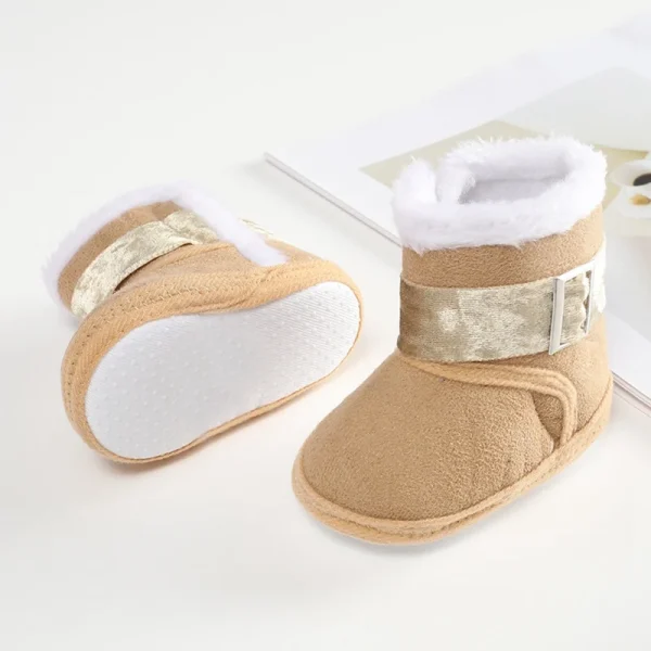 Jlong Winter Newborn Soft Sole First walker Baby Shoes Girl 12-18 months Toddler Fur Warm Snow Boots 0-18 Months - Image 4
