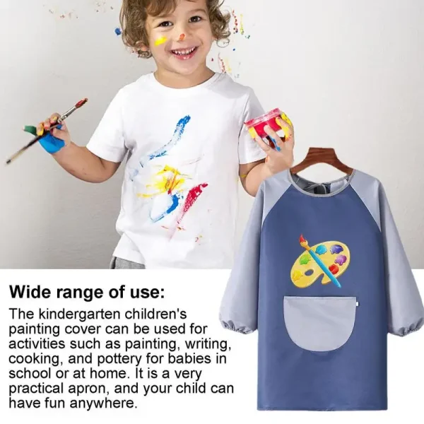 Cartoon Baby Bibs Waterproof Long Sleeve Apron Feeding Smock Bib Kids Apron Painting Drawing Coat For Children Birthday Gift - Image 4