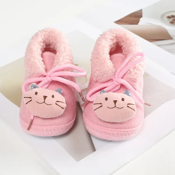 Jlong Winter Newborn Soft Sole First walker Baby Shoes Girl 12-18 months Toddler Fur Warm Snow Boots 0-18 Months - Image 6