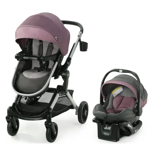 Travel System, Includes Baby Stroller w/ Height Adjustable Reversible Seat, Lightweight Aluminum Frame & 35 Infant Car Seat,