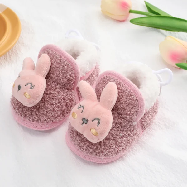 Spearmint Baby Shoes Baby Girls Boys Warm Shoes Soft Booties Snow Comfortable Boot Infant Toddler White Sneakers 9 12 Months - Image 3