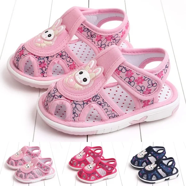 Summer Children Infant Walking Shoes Girls Sandals Flat Sole Non Slip Lightweight Hollow Breathable Toddler Girls Beach Sandal