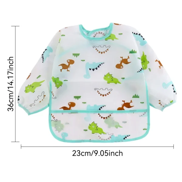 Kids Waterproof Long Sleeve Feeding Bibs Mess Proof Washable Feeding Bib Large Pocket Supplies For Eating Accessory - Image 2