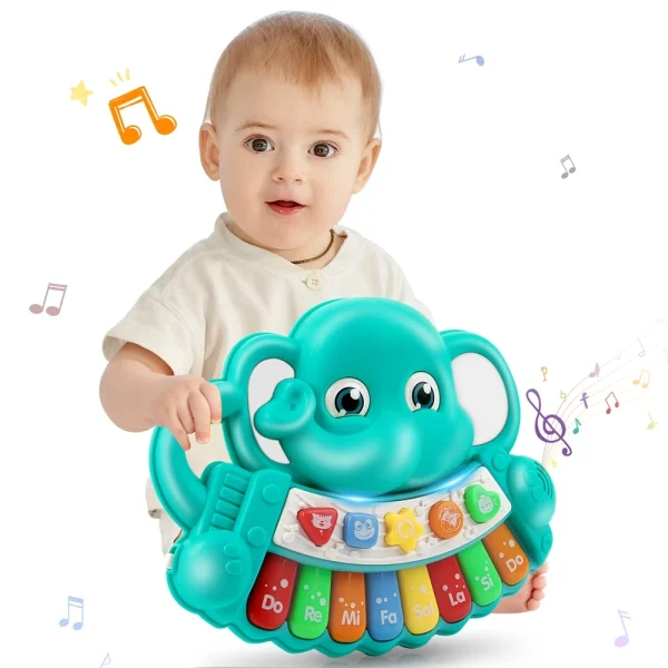 Baby Piano Toys Baby Toys 6-12 Months Baby Musical Toys for 1 Year Old Boys Girls Elephant Infant Toys - Image 2