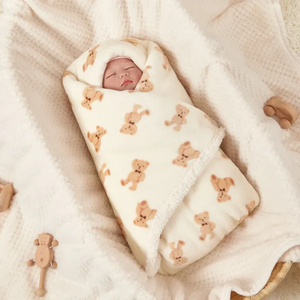 Winter Baby Blanket Fleece Warm Quilt for Newborn Bedding Baby Swaddle Wrap Flannel Lamb Soft Stroller Cover Blanket Manta Bebe - Image 5