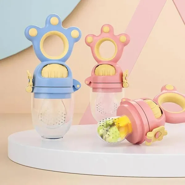 Baby Fruit Food Supplement Pacifier Cartoon Silicone Handle Teether Newborn Pacifier Feeding Supplies For Relieve Discomfort