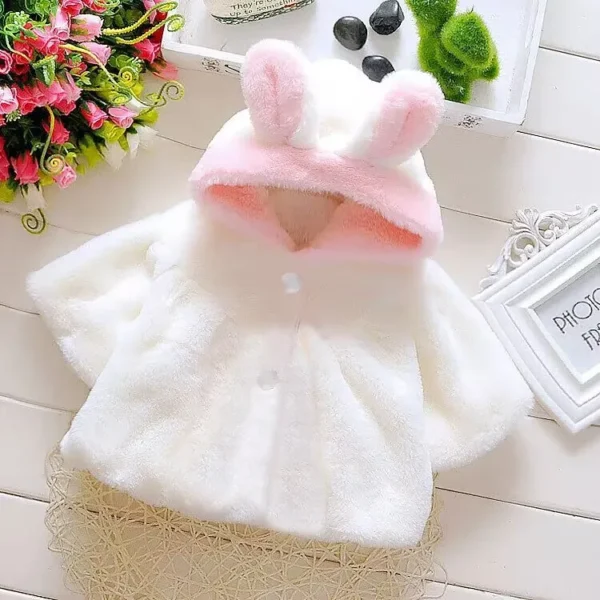 Cozy Bunny Ear Fleece Cape - Image 5