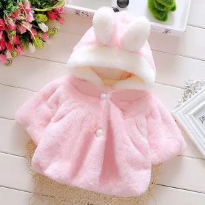 Cozy Bunny Ear Fleece Cape