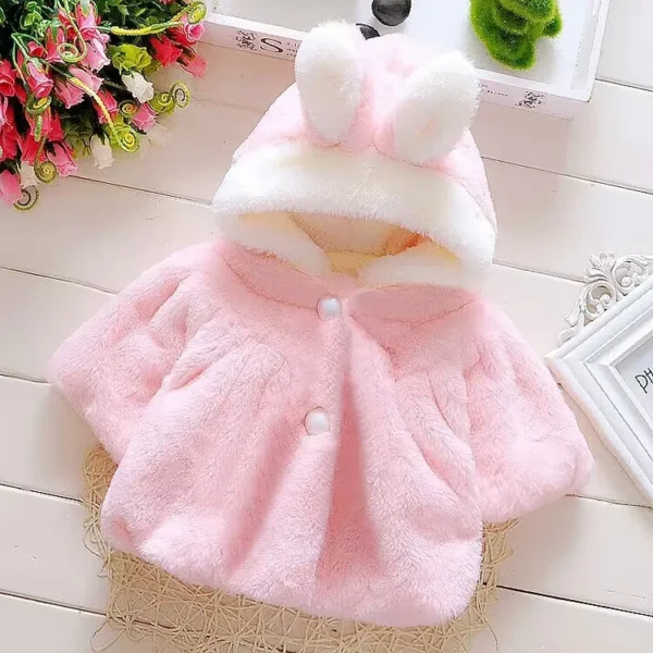 Cozy Bunny Ear Fleece Cape
