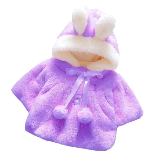 Cozy Bunny Ear Fleece Cape - Image 2