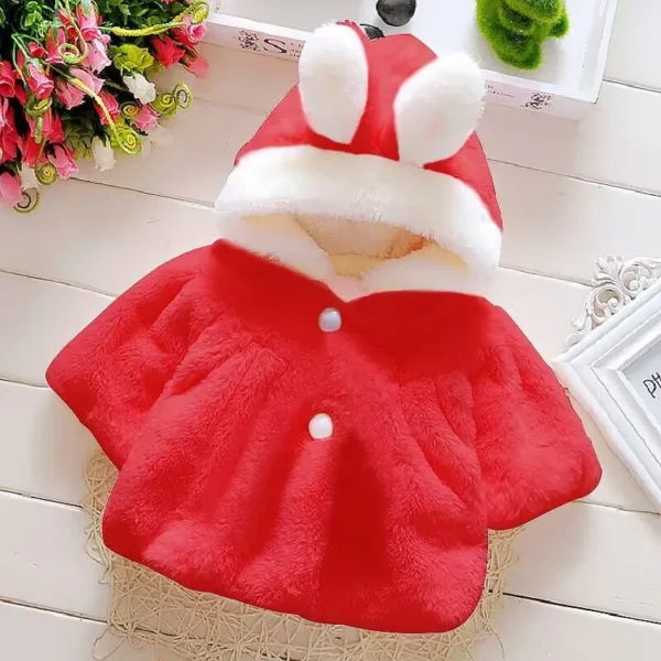Cozy Bunny Ear Fleece Cape - Image 4